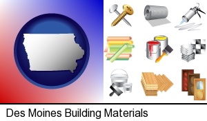 Des Moines, Iowa - representative building materials