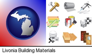 Livonia, Michigan - representative building materials
